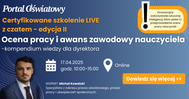 Zapisz się na szkolenie: Ocena pracy i awans zawodowy nauczyciela