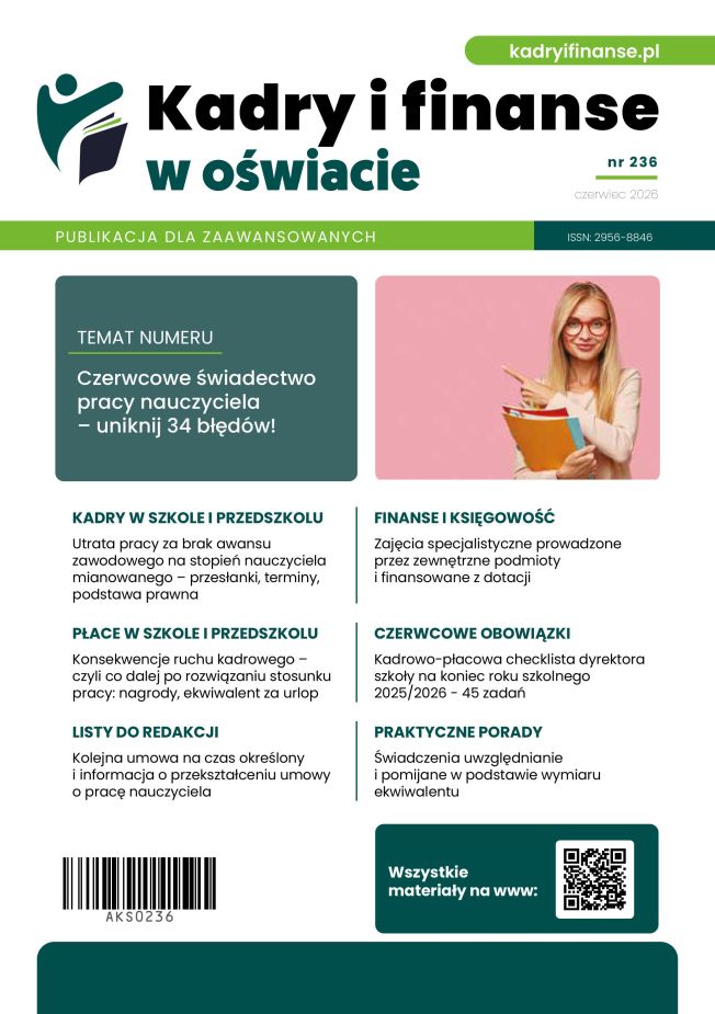 Kadry i Finanse w Oświacie nr 236 czerwiec 2026