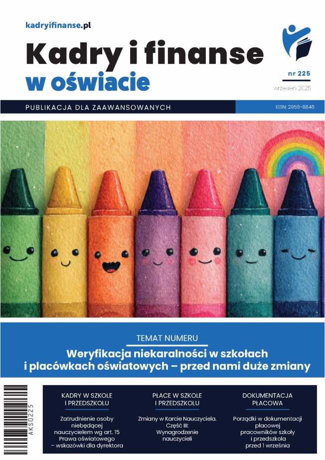 Kadry i Finanse w Oświacie nr 225 wrzesień 2025