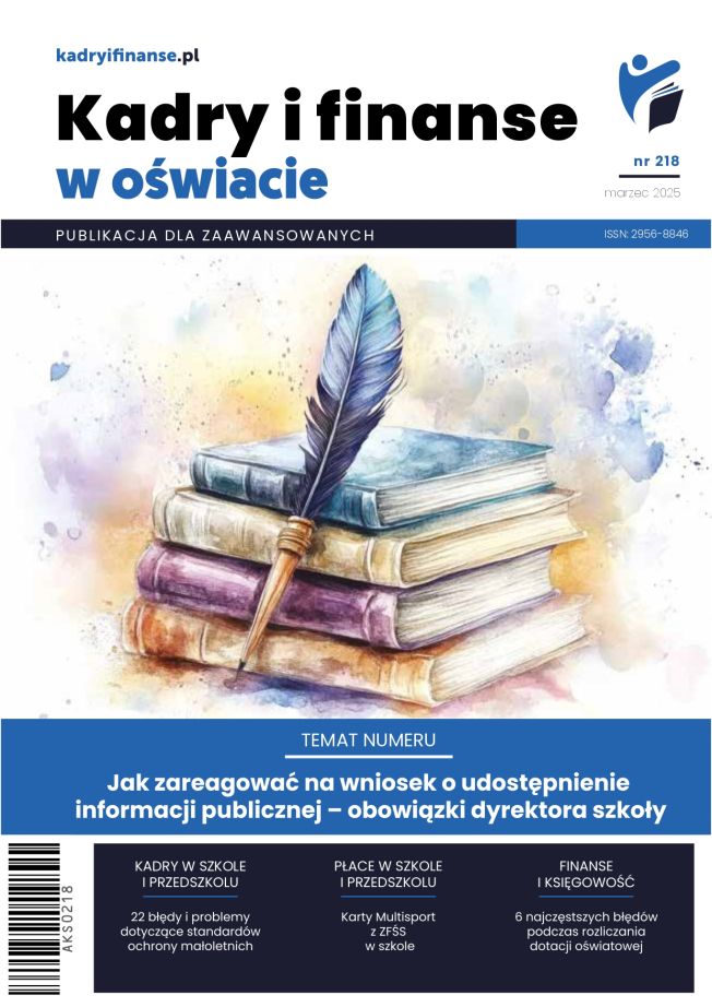 Kadry i Finanse w Oświacie nr 218 marzec 2025