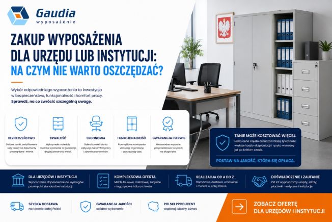 Zakup wyposażenia dla urzędu lub instytucji - na czym nie warto oszczędzać?
