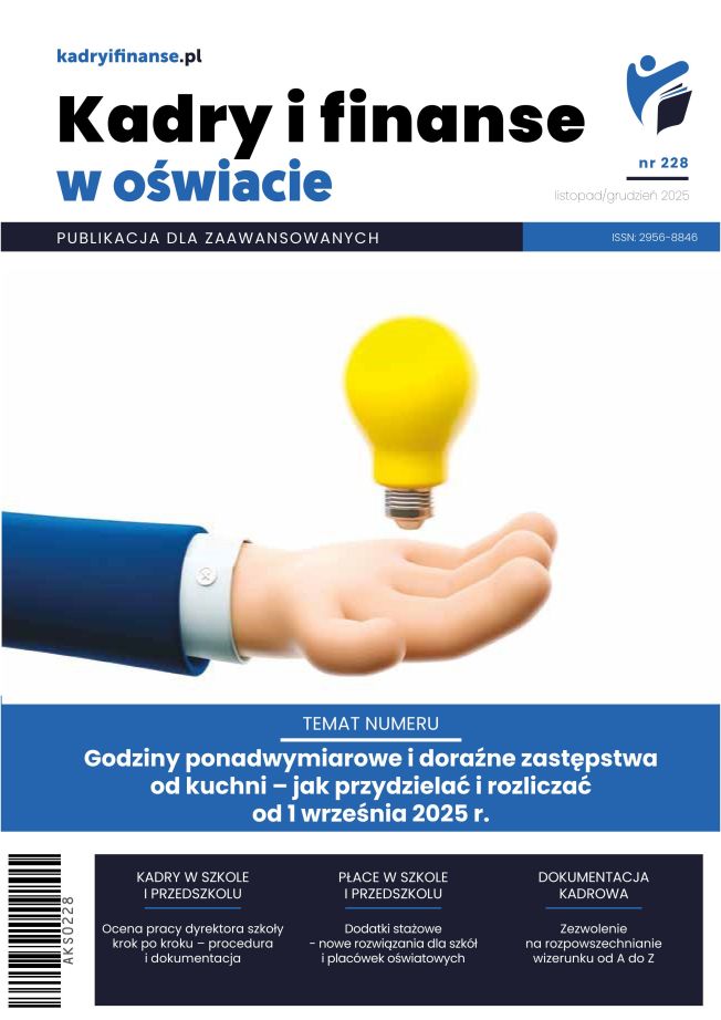 Kadry i Finanse w Oświacie nr 228 listopad/grudzień 2025